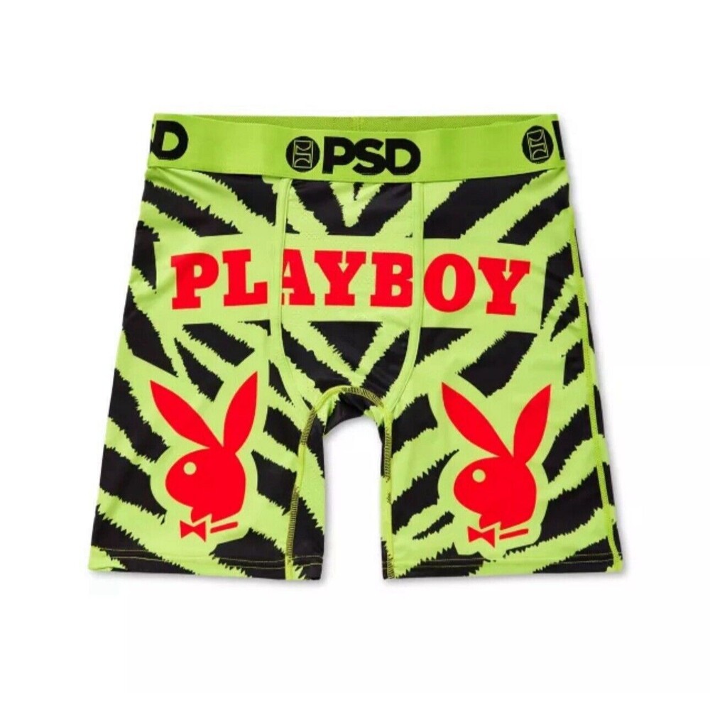 Size Medium - PSD Playboy Neon Green Zebra Print Boxers Underwear NEW
